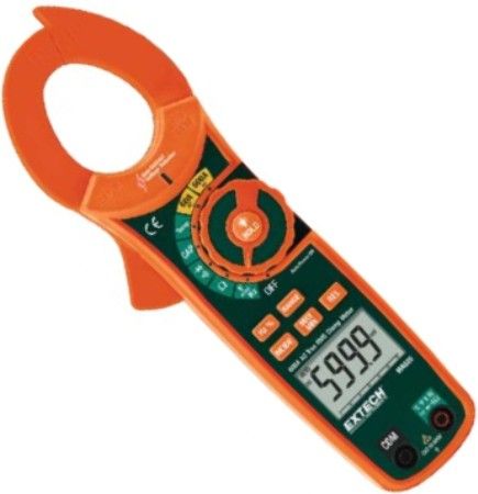 Extech MA620 True RMS AC Clamp Meter 600A + NCV, AC Current, AC/DC Voltage, Resistance, Frequency, Capacitance, Temperature, Duty Cycle, Diode and Continuity, Integrated Non-Contact Voltage Detector with LED alert, 1.5 (40mm) jaw size for conductors up to 500MCM, 6000 count, backlit LCD display, UPC 793950376201 (MA-620 MA 620)
