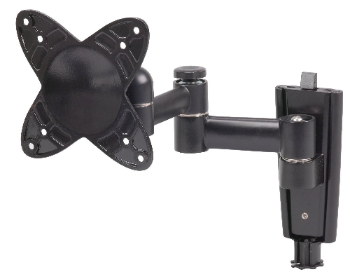 RCA MAF40BKR Double swing LCD TV wall mount; Use with 13 to 27 inch LCD screens; Double arm allows for increased versatility; extends 9.7 inches from wall; Fingertip tilt and swivel adjustments allow for easy viewing; Lightweight and durable aluminum construction; Maximum load capacity 40 pounds; 2.6 inch low profile hides the mount behind the screen; Tilt adjustment plus or minus 15 degree and swivel is 180 degree; UPC 044476052781 (MAF40BKR MAF40BKR)