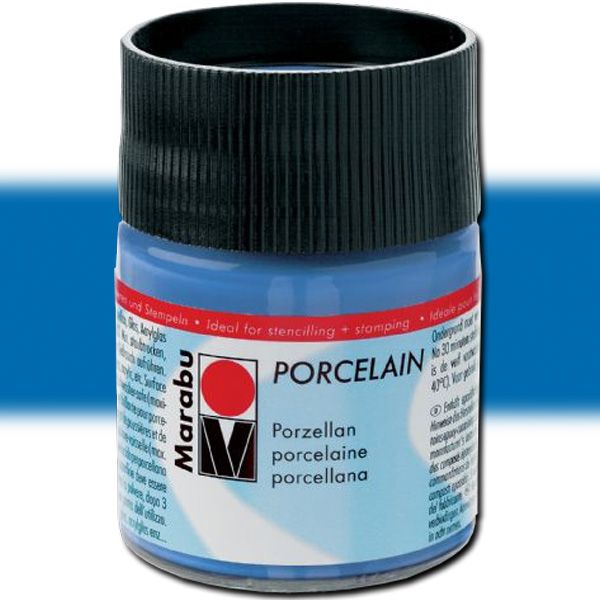 Marabu 11059005057 Porcelain Paint, 50ml, Gentian; Decked out in colors; Porcelain paints without firing; Dishwasher-safe without firing; Just paint, leave to dry 3 days, done; Versatile use: painting, stamping, stenciling; Water-based, odorless and non-fading; Gentian; 50 ml; EAN 4007751658388 (MARABU11059005057 MARABU 11059005057 GLAS PAINT 15ML GENTIAN)