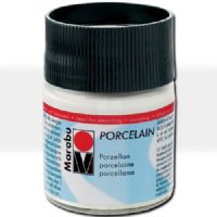 Marabu 11059005070 Porcelain Paint, 50ml, White; Decked out in colors; Porcelain paints without firing; Dishwasher-safe without firing; Just paint, leave to dry 3 days, done; Versatile use: painting, stamping, stenciling; Water-based, odorless and non-fading; White; 50 ml; EAN 4007751658395 (MARABU11059005070 MARABU 11059005070 GLAS PAINT 15ML WHITE) 