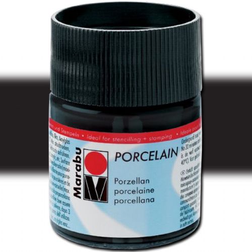 Marabu 11059005073 Porcelain Paint, 50ml, Black; Decked out in colors; Porcelain paints without firing; Dishwasher-safe without firing; Just paint, leave to dry 3 days, done; Versatile use: painting, stamping, stenciling; Water-based, odorless and non-fading; Black; 50 ml; EAN 4007751658401 (MARABU11059005073 MARABU 11059005073 GLAS PAINT 15ML BLACK)