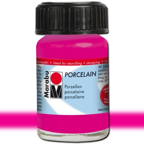 Marabu 11059039131 Porcelain Paint, 15 ml, Raspberry; Decked out in colors! Porcelain paints without firing; Dishwasher-safe without firing; Just paint, leave to dry 3 days, done; Versatile use: painting, stamping, stenciling; Water-based, odorless and non-fading; EAN 4007751658562 (MARABU11059039131 MARABU 11059039131 PORCELAIN PAIN 15ML RASPBERRY)