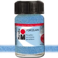 Marabu 11059039555 Porcelain Paint, 15 ml, Glitter Blue; Decked out in colors! Porcelain paints without firing; Dishwasher-safe without firing; Just paint, leave to dry 3 days, done; Versatile use: painting, stamping, stenciling; Water-based, odorless and non-fading; EAN 4007751658722 (MARABU11059039555 MARABU 11059039555 PORCELAIN PAIN 15ML GLITTER BLUE) 