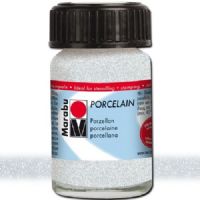 Marabu 11059039570 Porcelain Paint, 15 ml, Glitter White; Decked out in colors! Porcelain paints without firing; Dishwasher-safe without firing; Just paint, leave to dry 3 days, done; Versatile use: painting, stamping, stenciling; Water-based, odorless and non-fading; EAN 4007751658739 (MARABU11059039570 MARABU 11059039570 PORCELAIN PAIN 15ML GLITTER WHITE) 