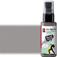 Marabu 12099005078 Art Spray, 50ml, Grey; Brightly colored water-based acrylic spray; Ideal for stenciling, for backgrounds and as a carrier for mixed media designs on porous surfaces such as canvas, paper, wood; The vivid colors are intermixable, water thinnable, quick drying, lightfast and waterproof; Shake well before use; Grey; 50 ml; Dimensions 4.72" x 1.33" x 1.33"; Weight 0.3 lbs; EAN 4007751659613 (MARABU12099005078 MARABU 12099005078 ALVIN ART SPRAY 50ML GREY) 