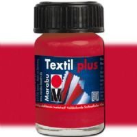 Marabu 17159039032 Textil Plus, 15ml, Carmine Red; Fully opaque fabric paint for dark fabrics; Washable up to 40 C (104 F); Opaque, water-based, soft to the touch; Especially suitable for fabric painting and fabric printing; Set with an iron or in the oven; Carmine Red; 15ml; Dimensions 2.75" x 1.77" x 1.77"; Weight 0.3 lbs; EAN 4007751660992 (MARABU17159039032 MARABU 17159039032 ALVIN TEXTIL PLUS 15ML CARMINE RED) 