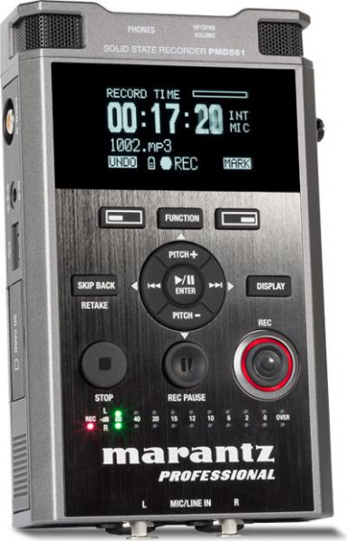 Marantz Professional PMD-561 Handheld Solid-State Recorder; Record directly to stable and reliable SD/SDHC flash media; Handheld portability, compact rugged design; Built-in studio-grade stereo condenser microphone array; 44.1, 48, 96kHz sample rates (WAV); Six selectable sampling rates from 192 kbps to 32 kbps (MP3); S/PDIF Digital Input for connection to other audio equipment; UPC 699927420352 (MARANTZPMD561 MARANTZ-PMD-561 MARANTZPMD-561 MARANTZ PMD 561 PMD561)