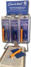 Erase A Mark MARK89D Book And Bible Marking Set Display; Specially crafted chalk marker writes smoothly and erases or is removable from many types of book pages; UPC 891742000089 (ERASEAMARKMARK89D ERASEAMARK MARK89D ERASE A MARK MARK89 D MARK 89D ERASEAMARK-MARK89D ERASE-A-MARK MARK89-D MARK-89D) 