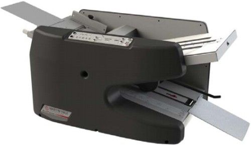 Martin Yale 1711 Electronic Ease-of-Use AutoFolder, Improved feed system, removable fold tables, easy access to rollers, improved stacking wheels, and self centering paper guides, High speed machine automatically feeds and folds a stack of documents up to 8 1/2
