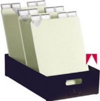 Martin Yale 21764 Posting Tray, Black; Holds up to 225 cards; No-mar vinyl feet safe on office furniture; Trays have rounded carrying handles, lifetime Scotchtred friction strips to prevent sheets from slipping, and label holders; For use with 8" x 8" to 8 1/2" x 11" cards, supports cards that are 10 1/8" high and has a capacity of 9" or 225 cards (MARTINYALE21764 21-764 217-64) 