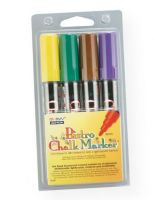 Marvy MR480-4D Bistro Chalkboard and Lightboard 4-Color Set D; Use on chalkboards, lightboards, windows, and windshields; 6mm point; Opaque water-based pigmented ink is erasable with a damp cloth; Set includes markers in 4 colors: Brown, Green, Yellow, Violet; Colors subject to change; Shipping Weight 0.23 lb; Shipping Dimensions 3.6 x 7.00 x 0.75 in; UPC 028617481500 (MARVYMR4804D MARVY-MR4804D BISTRO-MR480-4D MARVY/MR4804D MR4804D MARKER DRAWING) 