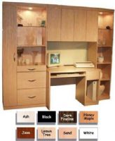 Sharut MATRIX-3378 Home Office Complete Unit, Glass and wood shelves (MATRIX 3378, MATRIX3378, MATRIX, 3378, 210566, 216566, 218566) 