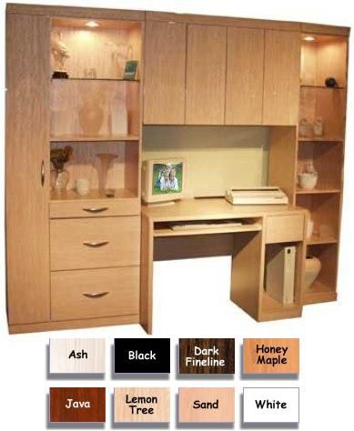 Sharut MATRIX-3378 Home Office Complete Unit, Glass and wood shelves (MATRIX 3378, MATRIX3378, MATRIX, 3378, 210566, 216566, 218566)