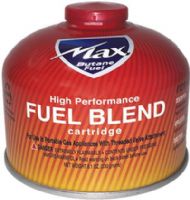 Max Burton 1218 High Performance Fuel Blend Cartridge, 8 oz. net weight content, Contains a high performance fuel blend with a universal threaded valve that connects to either a hose or directly to the gas appliance, Ideal for camping whenever longer burning times are desired or when operating at high elevation or low temperatures, Weight 1 lbs, UPC 880190105026, Price per each Cartridge, but sold in Cases of 12 (MAXBURTON1218 MAXBURTON-1218 MAXBURTON 1218) 