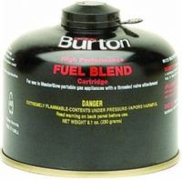 Max Burton 1220 High Performance Fuel Blend Cartridge 8 oz., Use with 1520 Microlite Stove, Contains a high performance fuel blend with a universal threaded valve that connects to either a hose or directly to the gas appliance, Ideal for camping whenever longer burning times are desired or when operating at high elevation or low temperatures, Price per unit but sold by the Case of 12, UPC 769372012201 (MAXBURTON1220 MAXBURTON-1220 01220 01220E 1220)