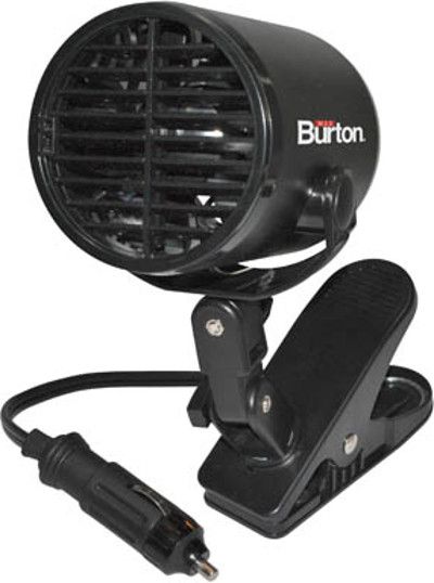 Max Burton 6951 Turbo Fan, Black Color; 2 Speeds - High or Low; 7 1/2' Cord; Plug into any 12V receptacle; Heavy-duty clamp to secure mounting; Dimensions 4.75