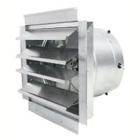 MaxxAir IF14  Heavy Duty Exhaust Fan, 14" Mill Color; 14" Industrial Exhaust Fan is a powerful fan that can be used in garages, barns, greenhouses, and a variety of other locations; Totally enclosed energy efficient thermally protected PSC motor; Rolled flange edges for handling protection; Integrated precision formed exterior shutters prevent drafts from entering through the external opening; Dimensions 18" x 18" x 13"; Weight 27 LBS; UPC 047242642452 (IF14 IF-14 VENTAMATIC-IF14) 