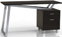 Mayline 1001VG-B SOHO V-Desk with Glass Top, Strong glass worksurface, Takes up little floor space, Steel frame with V-shape support leg, Two drawer pedestal provides storage, Black Top Color (1001VGB 1001-VG-B 1001 VG B MAYLINE1001VGB MAY1001VGB MAY-1001-VG-B)  