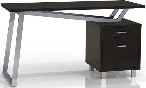 Mayline 1001VG-B SOHO V-Desk with Glass Top, Strong glass worksurface, Takes up little floor space, Steel frame with V-shape support leg, Two drawer pedestal provides storage, Black Top Color (1001VGB 1001-VG-B 1001 VG B MAYLINE1001VGB MAY1001VGB MAY-1001-VG-B) 