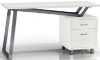 Mayline 1001VL-W SOHO V-Desk with Laminate Top, Strong Laminate worksurface, Takes up little floor space, Steel frame with V-shape support leg, Two drawer pedestal provides storage, White Top Color (1001VLW 1001-VL-W 1001 VL W MAYLINE1001VLW MAY1001VLW MAY-1001-VL-W MAY 1001 VL W)  