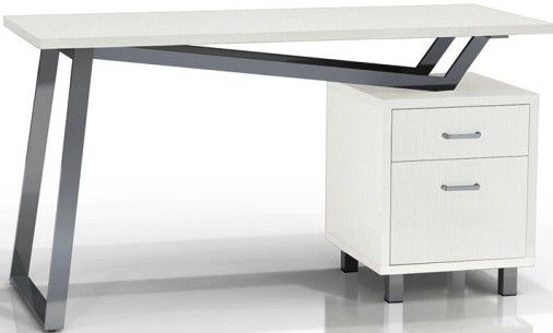 Mayline 1001VL-W SOHO V-Desk with Laminate Top, Strong Laminate worksurface, Takes up little floor space, Steel frame with V-shape support leg, Two drawer pedestal provides storage, White Top Color (1001VLW 1001-VL-W 1001 VL W MAYLINE1001VLW MAY1001VLW MAY-1001-VL-W MAY 1001 VL W) 