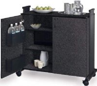 Mayline 1015HC Peripherals Hospitality Cart, Comes standard with 2-adjustable shelves, Consistant design details with the 1010PC and 1010AV, Handle provided on both left and right legs at a comfortable operating height, Doors have self-closing cabinet hinges, attractive door pull, and standard lock, Left-side door has two perforated steel storage pockets sized perfectly for 2 liter bottles (1015HC 1015-HC 1015 HC MAY1015HC MAY-1015-HC MAY 1015 HC) 