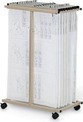 Mayline 9429 Vertical Plan Mobile File CTR Sand Beige, Economical, mobile filing of active documents, Document binders have an easy-to-use clamp that grips sheets securely without punching or stapling, Height adjusts 40 to 52in, 16in deep, 12 clamp capacity, Holds up to 1200 sheets, Accepts clamps of 24 30 and 36in lengths, UPC 760771170165 (DALITE79911 DALITE-79911 DALITE 79-911 799-11)