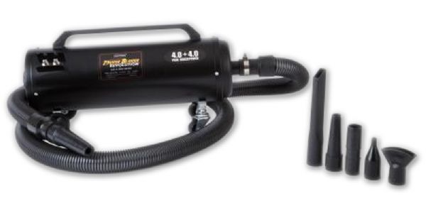 Metrovac 103-103066 Model MB-3CDSWB Air Force Master Blaster Revolution Car And Motorcycle Dryer Comes With 10 Foot Hose, Wall Bracket, Hose Hanger; Air force master blaster; 2 front swivel wheels; 10' heavy duty hose; 1.5