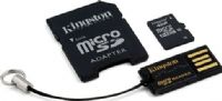 Kingston MBLY10G2/4GB Multi-Kit / Mobility Kit Flash memory card, 4 GB Storage Capacity, Class 10 SD Speed Class, microSDHC Form Factor, microSDHC to SD adapter Included Memory Adapter, 1 x microSDHC Compatible Slots, Microsoft Windows 7, Linux 2.6.x or later, USB Reader, Microsoft Windows Vista SP2, Apple MacOS X 10.5.x or later, Microsoft Windows Vista SP1, Microsoft Windows XP SP3 OS Required, UPC 740617182989 (MBLY10G24GB MBLY10G2-4GB MBLY10G2 4GB) 