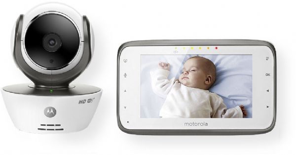 Motorola MBP854CONNECT Digital Video Baby Monitor with Wi-Fi Internet Viewing; Compatible smartphone, tablet, or computer; Wireless range up to 600 ft.; 4.3