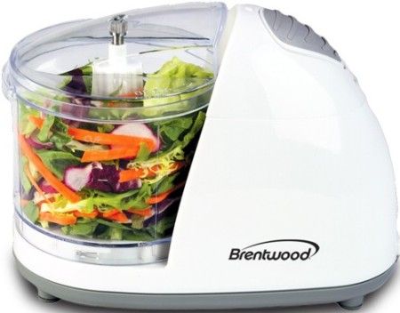 Brentwood MC-101 Mini Food Chopper, White, Large 1.5 Cup Capacity, Stainless Steel Blade, Stay-Sharph Blade, Dishwasher-Safe Detachable Parts, Non-skid Base, Safety Lock Lid, cUL Approval, UPC 181225000058 (MC101 MC 101)