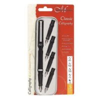 Manuscript MC1185 Classic Calligraphy Set, Color Black/Gray; Ideal for calligraphers, this set includes pen cap and barrel and five stainless steel nibs in fine, medium, broad, 2B, and 4B; Also includes four black ink cartridges; Shipping Dimensions 8.62 x 4.49 x 0.87 inches; Shipping Weight 0.27 lb; UPC 762491118502 (MC-1185 MC/1185 MANUSCRIPTMC1185 MANUSCRIPT-MC1185 MANUSCRIPTMC-1185) 