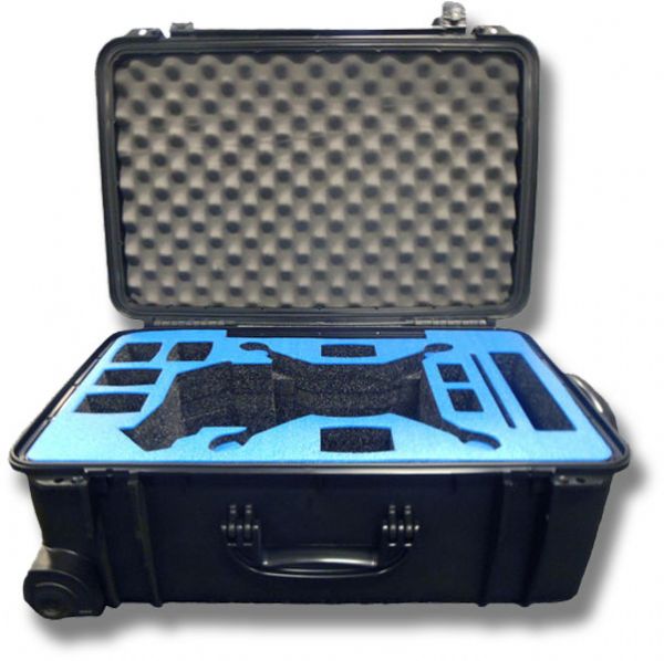 Mustang MC-DJIPH4 Hard Case with Wheels for DJI Phantom 4 Quadcopter, Custom Foam Interior for Phantom 4, Holds Radio Controller, Holds up to Six Flight Batteries, Holds Charger and Cables, Holds a Tablet, Holds Spare Propellers, Accessory Cavity, Wheeled Designed with Retractable Handle, Pressure-Release Valve, Fits Most Standard Padlocks, Dimensions 25.0