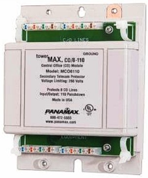 ITW Linx Panamax MCO8110 TowerMAX CO/8-110 Telecom/Datacom, Eight lines protected, S110D punchdown blocks on input and output side, PTC resistors open when a surge occurs (MCO-8110  MCO 8110  CO8110) 