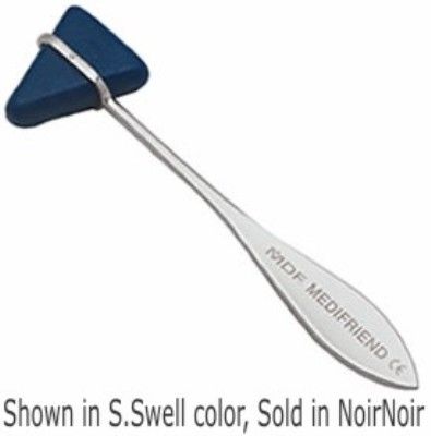 MDF Instruments MDF50511 Model MDF 505 Taylor Percussion Hammer, NoirNoir, Designed with a pointed handle tip for eliciting cutaneous and plantar reflexes, Chrome-plated Zinc alloy handle, Black head, Non-latex TPR triangular head has beveled apex and base employed to elicit myotatic reflex, EAN 6940211612514 (MDF-50511 MDF50511 MDF505-11 MDF505 11)