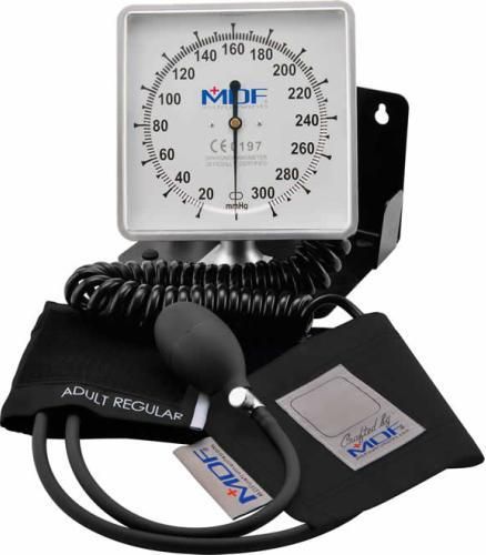 MDF Instruments MDF84011 Model MDF 840 Desk & Wall Aneroid Sphygmomanometer, Noir Noir (Black),To reduce the parallax effect and achieve accurate viewing at all angles, the large Scale is imprinted with black-bold dials and pressed with a raised outer rim, EAN 6940211628522 (MDF-84011 MDF840-11 MDF840 MDF-840-11 MDF 84011)