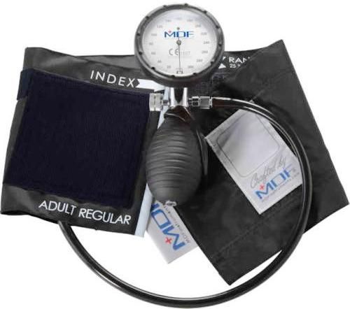 MDF Instruments MDF848XP11 Model MDF 848XP Medic Palm Aneroid Sphygmomanometer, Noir Noir (Black), Big Face Gauge and its high-contrast Dial Face, without pin stop, produce easy and accurate reading, The chrome-plated brass screw-type Valve facilitates precise air release rate, EAN 6940211628782 (MDF848XP-11 MDF 848XP11 MDF848XP MDF848-XP11 MDF848 XP11)