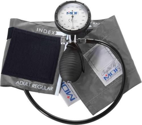 MDF Instruments MDF848XP12 Model MDF 848XP Medic Palm Aneroid Sphygmomanometer, Sleek (Grey), Big Face Gauge and its high-contrast Dial Face, without pin stop, produce easy and accurate reading, The chrome-plated brass screw-type Valve facilitates precise air release rate, EAN 6940211628799 (MDF848XP-12 MDF 848XP12 MDF848XP MDF848-XP12 MDF848 XP12)