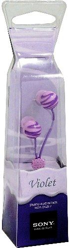 Sony MDR-EX25LP/VLT In-Ear Fashion Buds, Violet, Impedance 16 Ohm at 1 kHz, Frequency Response 623000 Hz, Sensitivities 106 dB/mW, Diaphragms 9 mm Neodymium for powerful and balanced sound, Comfortable headset plugs silicone secure fit, Light to enjoy the ultimate music experience mobility, Stereo mini plug L-shaped and bathed in gold, UPC 027242863200 (MDREX25LPVLT MDR-EX25LPVLT MDREX25LP/VLT MDR-EX25LP)