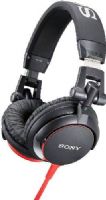 Sony MDR-V55BR Full-Size DJ On The Go Stereo Headphones, Black/Red, 1000mW (IEC) Power Handling Capacity, 40mm Dome Driver Unit, Sensitivity 105dB/mW, Impedance 40 ohms at 1kHz, Frequency Response 5-25000 Hz, Closed Dynamic Supra-Aural Design, 1.2m Single-sided Cord Length, Gold-plated L-shaped stereo mini plug, UPC 027242844551 (MDRV55BR MDR V55BR MDR-V55B MDR-V55) 