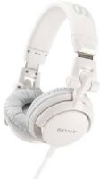 Sony MDR-V55WH Full-Size DJ On The Go Stereo Headphones, White, 1000mW (IEC) Power Handling Capacity, 40mm Dome Driver Unit, Sensitivity 105dB/mW, Impedance 40 ohms at 1kHz, Frequency Response 5-25000 Hz, Closed Dynamic Supra-Aural Design, 1.2m Single-sided Cord Length, Gold-plated L-shaped stereo mini plug, UPC 027242844575 (MDRV55WH MDR V55WH MDR-V55W MDR-V55) 