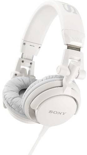 Sony MDR-V55WH Full-Size DJ On The Go Stereo Headphones, White, 1000mW (IEC) Power Handling Capacity, 40mm Dome Driver Unit, Sensitivity 105dB/mW, Impedance 40 ohms at 1kHz, Frequency Response 5-25000 Hz, Closed Dynamic Supra-Aural Design, 1.2m Single-sided Cord Length, Gold-plated L-shaped stereo mini plug, UPC 027242844575 (MDRV55WH MDR V55WH MDR-V55W MDR-V55)
