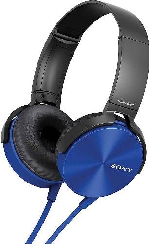 Sony MDR-XB450AL Extra Bass Smartphone Headphones with Microphone & Remote, Blue, 30 mm driver reproduces powerful bass, Frequency Response 522000 Hz, Sensitivities 102 dB/mW, Impedance 24 ohm (1 kHz), Compatible with Apple or Android smartphones, Electro Bass Booster enhances deep beats without distorting vocals, UPC 027242883406 (MDRXB450AL MDR XB450AL MDR-XB450A MDR-XB450)