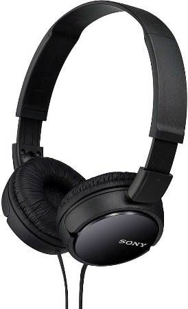 Sony MDR-ZX110BK ZX Series Compact Fold Stereo Headphones, Black, Frequency response 1222000Hz, Sensitivity 98 dB/mW, Impedance 24 ohm, 30mm drivers for rich, full frequency response, Lightweight and comfortable on-ear design, Swivel-design for portability, 3.94 ft cord length, Weight 4.23 oz., UPC 027242867086 (MDRZX110BK MDR ZX110BK MDR-ZX110B MDR-ZX110)