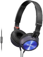 Sony MDR-ZX300AP/L Over-the-head Headphones with Microphone & Remote, Blue, For use with Android phones, Capacity 1000 mW Power Handling, Frequency Response 10 - 24000 Hz, Impedance 24 ohms at 1 kHz, Sensitivity 102 dB/mW, High Energy Neodymium 30mm Drivers, Pressure Relieving Earpads, Wide Adjustable Headband, Rugged Y-Type Cord, UPC 027242864870 (MDRZX300APL MDR-ZX300AP-L MDR-ZX300AP MDR-ZX300APL) 