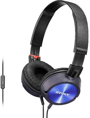 Sony MDR-ZX300AP/L Over-the-head Headphones with Microphone & Remote, Blue, For use with Android phones, Capacity 1000 mW Power Handling, Frequency Response 10 - 24000 Hz, Impedance 24 ohms at 1 kHz, Sensitivity 102 dB/mW, High Energy Neodymium 30mm Drivers, Pressure Relieving Earpads, Wide Adjustable Headband, Rugged Y-Type Cord, UPC 027242864870 (MDRZX300APL MDR-ZX300AP-L MDR-ZX300AP MDR-ZX300APL)