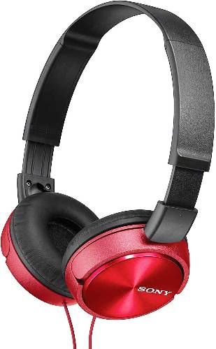 Sony MDR-ZX310R ZX Series Stereo Headphones, Red; 1000W Capacity; Lightweight, folding design for ultimate music mobility; 1.18