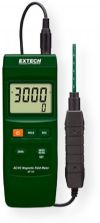 Extech MF100 AC/DC Magnetic Field Meter, Magnetic Field Meter with Automatic Temperature Compensation; Utilizes Hall effect sensor with ATC Automatic Temperature Compensation; N pole S pole indicator; Zero button for DC measurement; Data Hold and Min Max; Auto power off with disable; Complete with uniaxial magnetic probe sensor and protective cover, 9V battery, and hard carrying case; UPC 793950361108 (EXTECHMF100 EXTEC HMF100 MAGNETIC FIELD) 