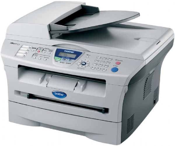 Brother MFC-7420 Flatbed Technology 5-in-1 Monochrome Laser Multifunction Center (Fax/Print/Copy/Scan/PC Fax), 2400x600 dpi, 20ppm, 250-Sheet, 16 MB, Black (MFC7420 MFC 7420)