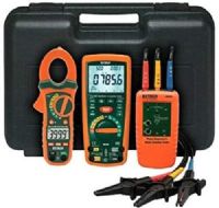 Extech MG302-MTK Motor and Drive Troubleshooting Kit; Includes: MG302 True RMS Multimeter/Insulation Tester with 13 Functions and Wireless PC Interface, 480403 Motor Rotation and 3-Phase Tester, MA435T 400A True RMS AC Clamp Meter with Built-in Non-contact Voltage Detector and 1.2 in. Jaw Size for Conductors Up to 350MCM; UPC 793950383025 (MG302MTK MG302 MTK MG-302-MTK MG 302) 